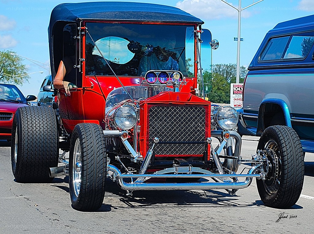 Red hot rod car