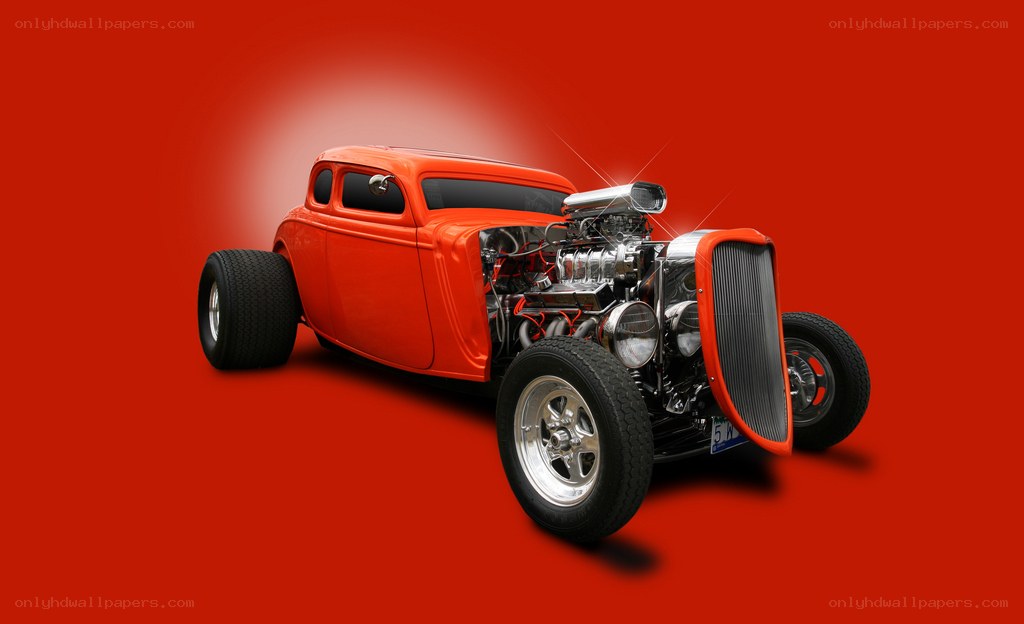 Red hot rod car