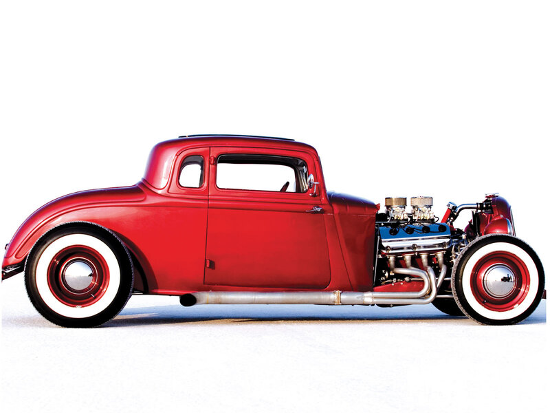 Red hot rod car