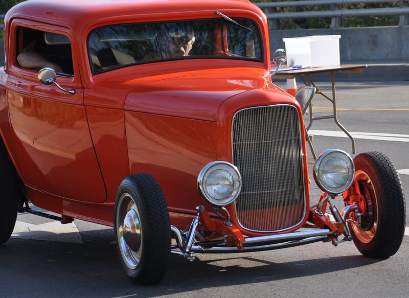 Red Hot Rod Car — Calm, Afternoon