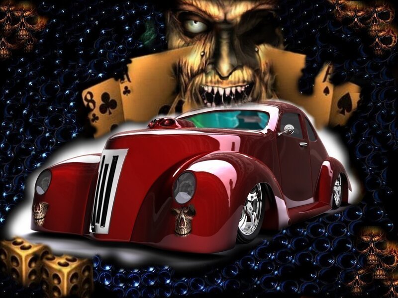 Red Hot Rod Car — Dark