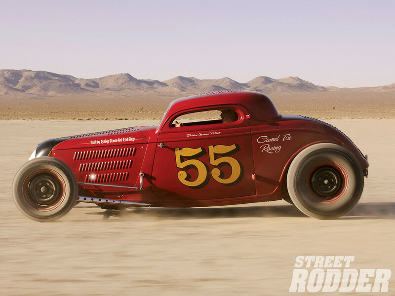 Red Hot Rod Car — Dramatic, Afternoon, Photograph, Desert