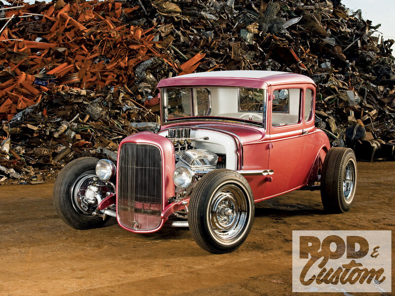 Red Hot Rod Car — Dramatic, Afternoon