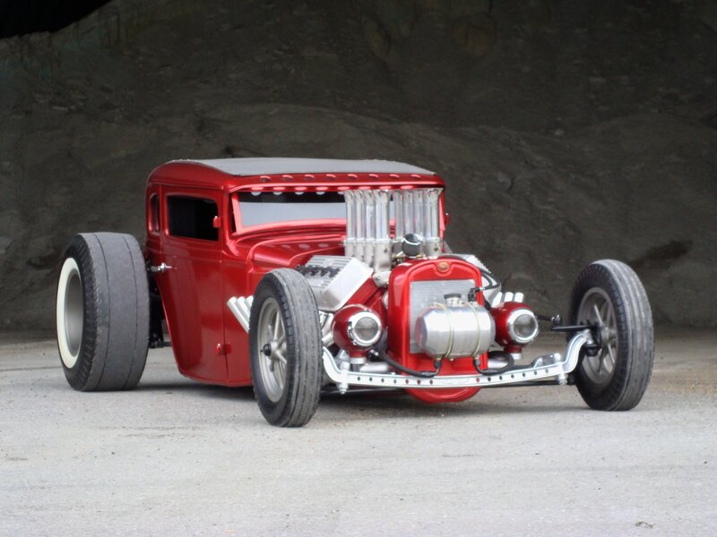 Red Hot Rod Car — Dramatic
