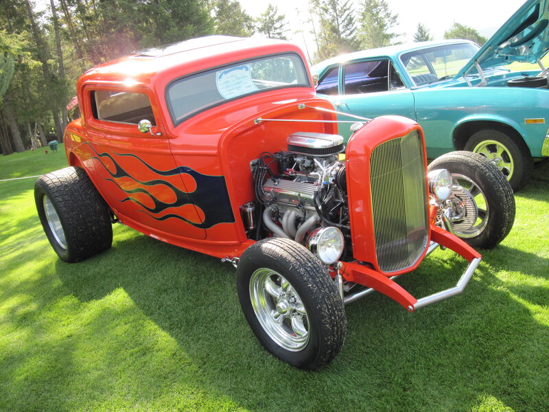 Red Hot Rod Car — Outdoor, Afternoon, Photograph, Flame Decals