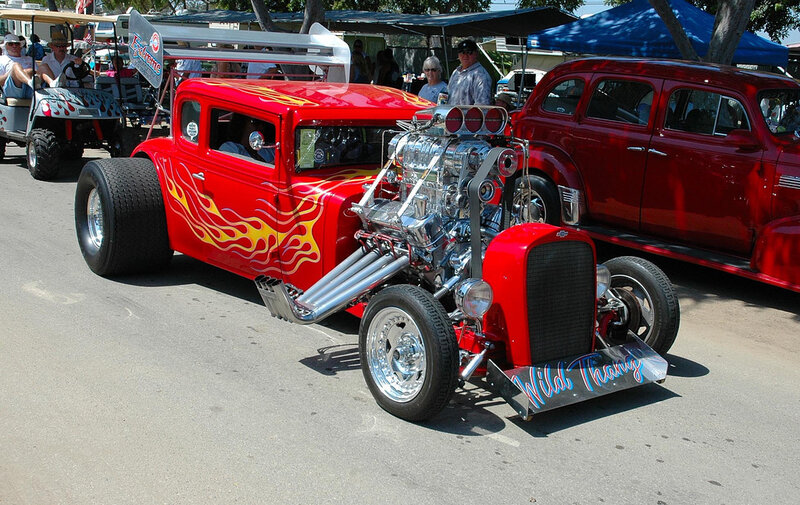 Red Hot Rod Car — Outdoor