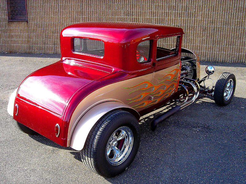 Red Hot Rod Car — Retro