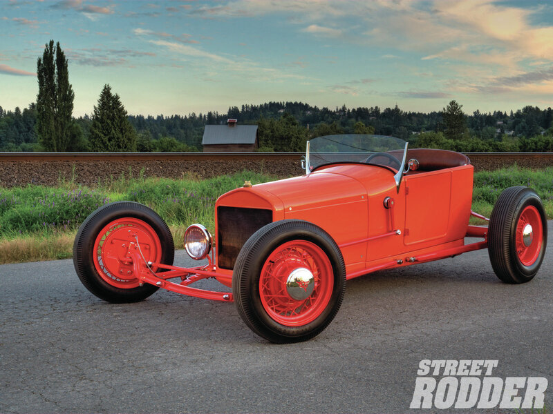 Red Hot Rod Car — Serene, Sunset