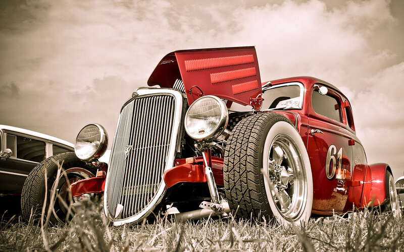 Red hot rod car
