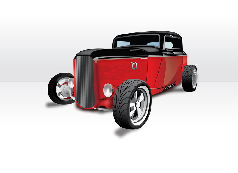 Red Hot Rod Car — Vibrant