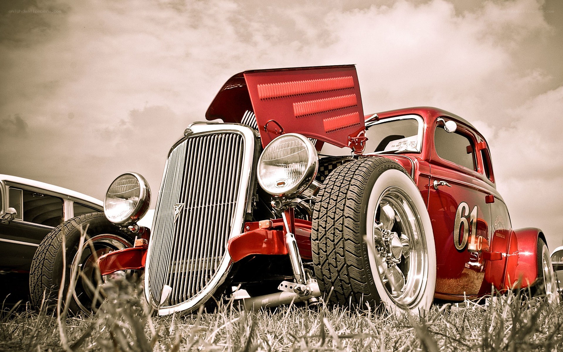 Red hot rod car