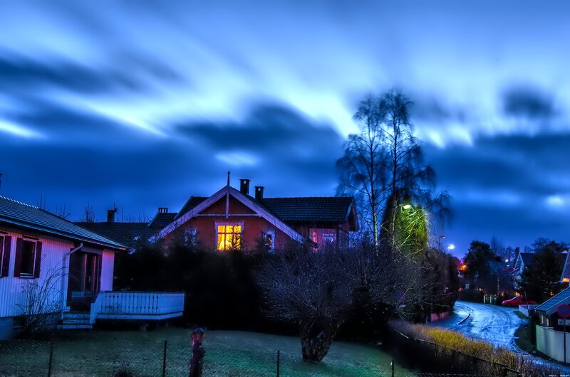 Red House at Dusk