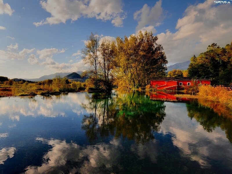 Red House by Lake — Blue