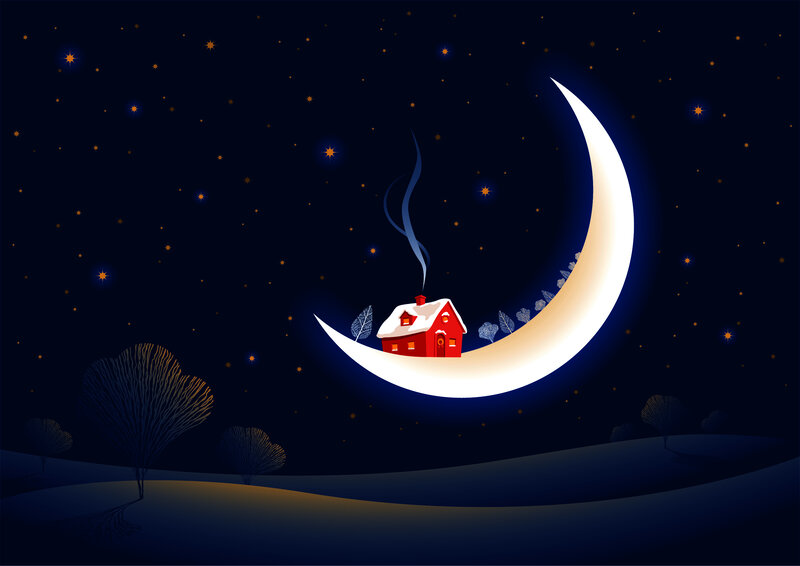 Red House on Crescent Moon