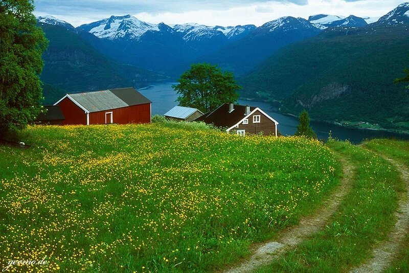 Red House on Hillside