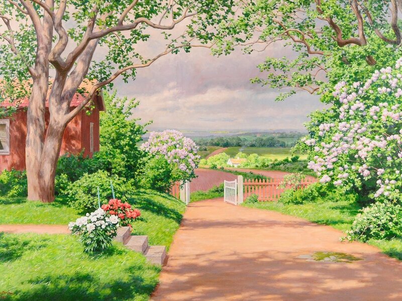 Red House with Garden — Green