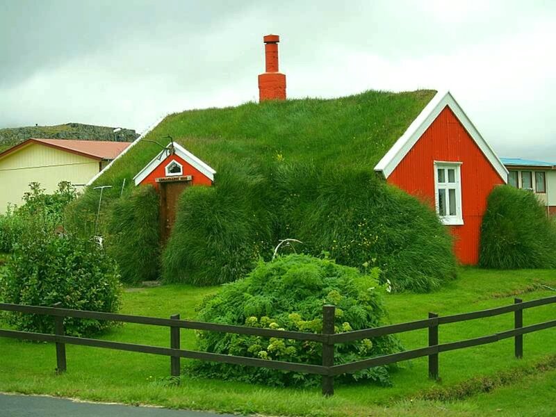 Red House with Grass Roof — Serene