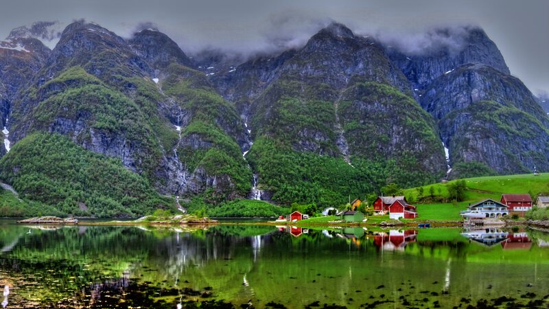 Red Houses by Fjord — Green