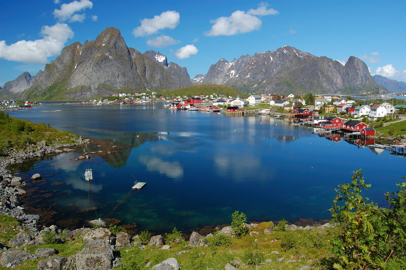 Red Houses by Fjord