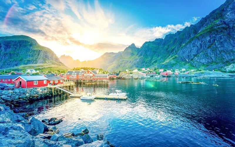 Red Houses on a Fjord
