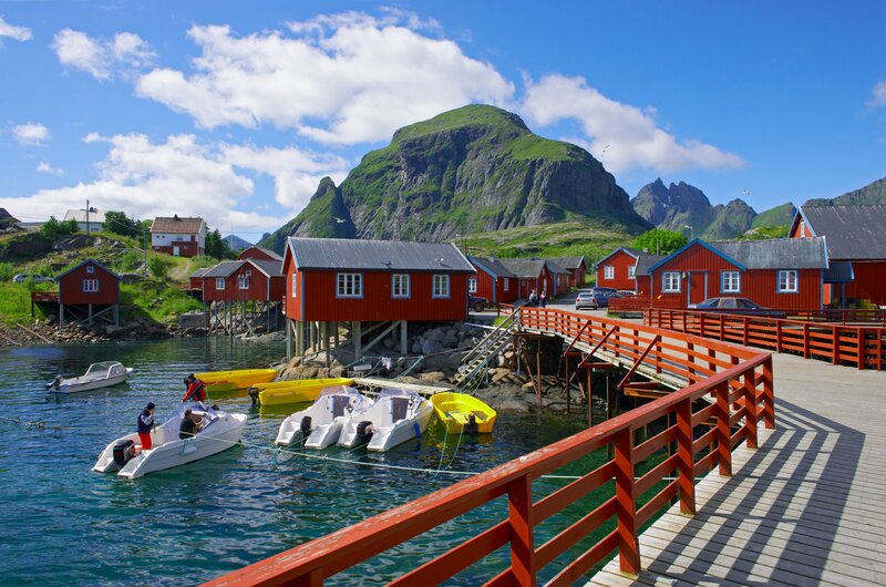 Red Houses on Water