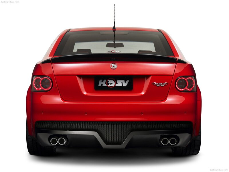 red HSV sedan rear view
