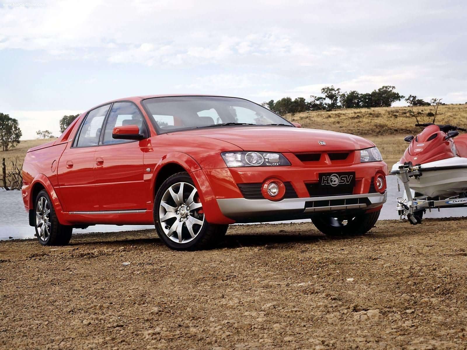 red HSV utility truck