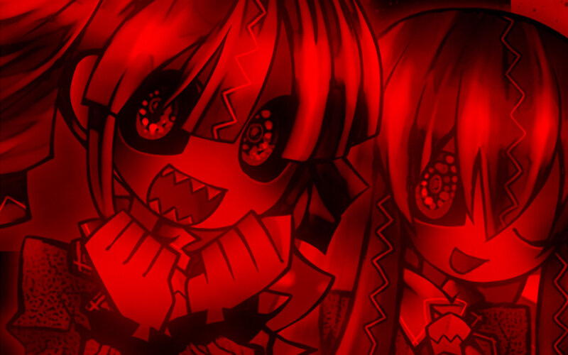 red-hued anime characters