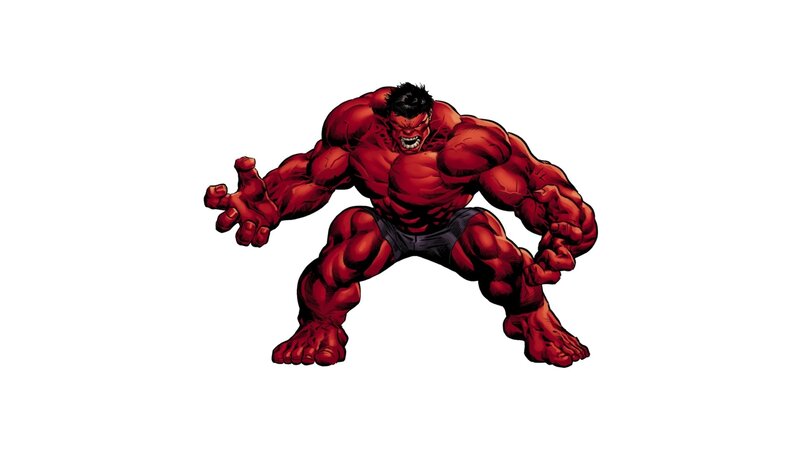 Red Hulk Character — Aggressive, Comic