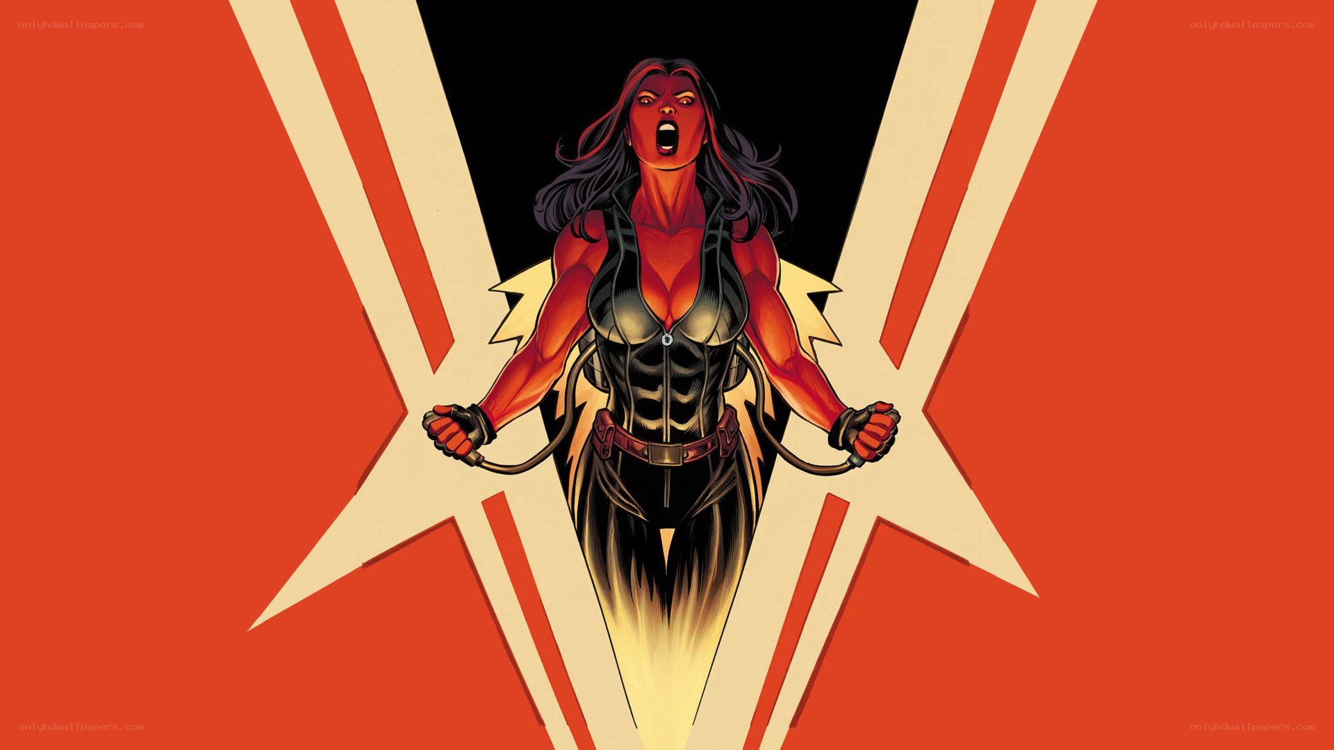 Red Hulk in action
