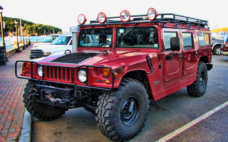 Red Hummer H1 — Dramatic, Afternoon