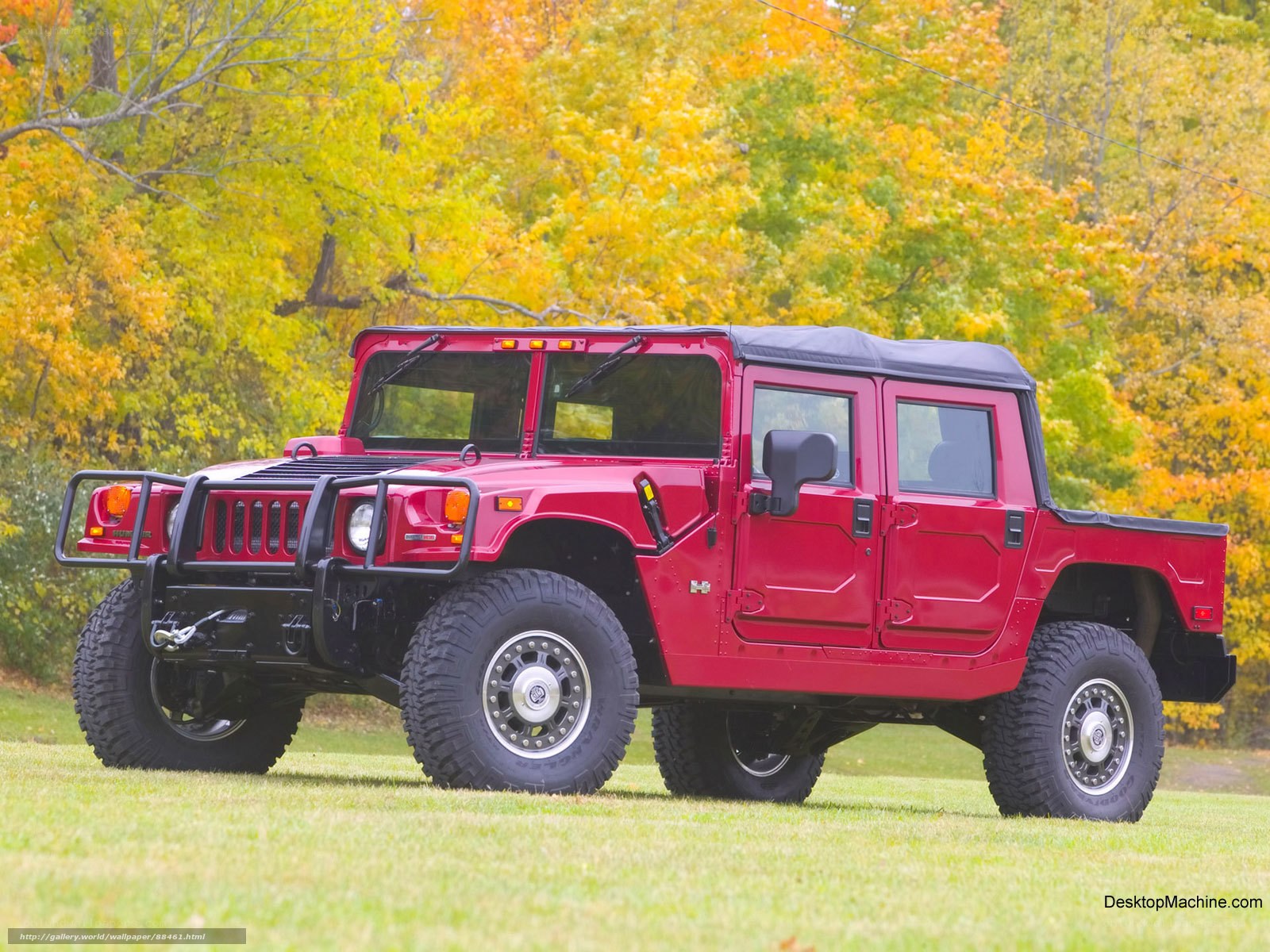 Red Hummer H1 in autumn