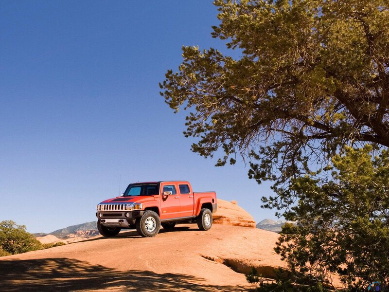 Red Hummer H2 Pickup — Serene, Afternoon