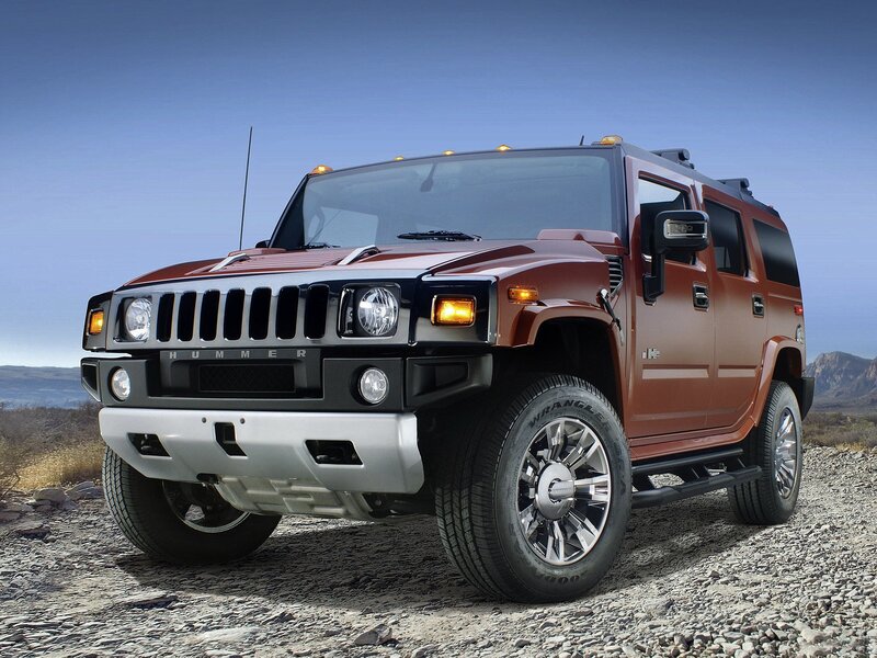 Red Hummer H2 SUV