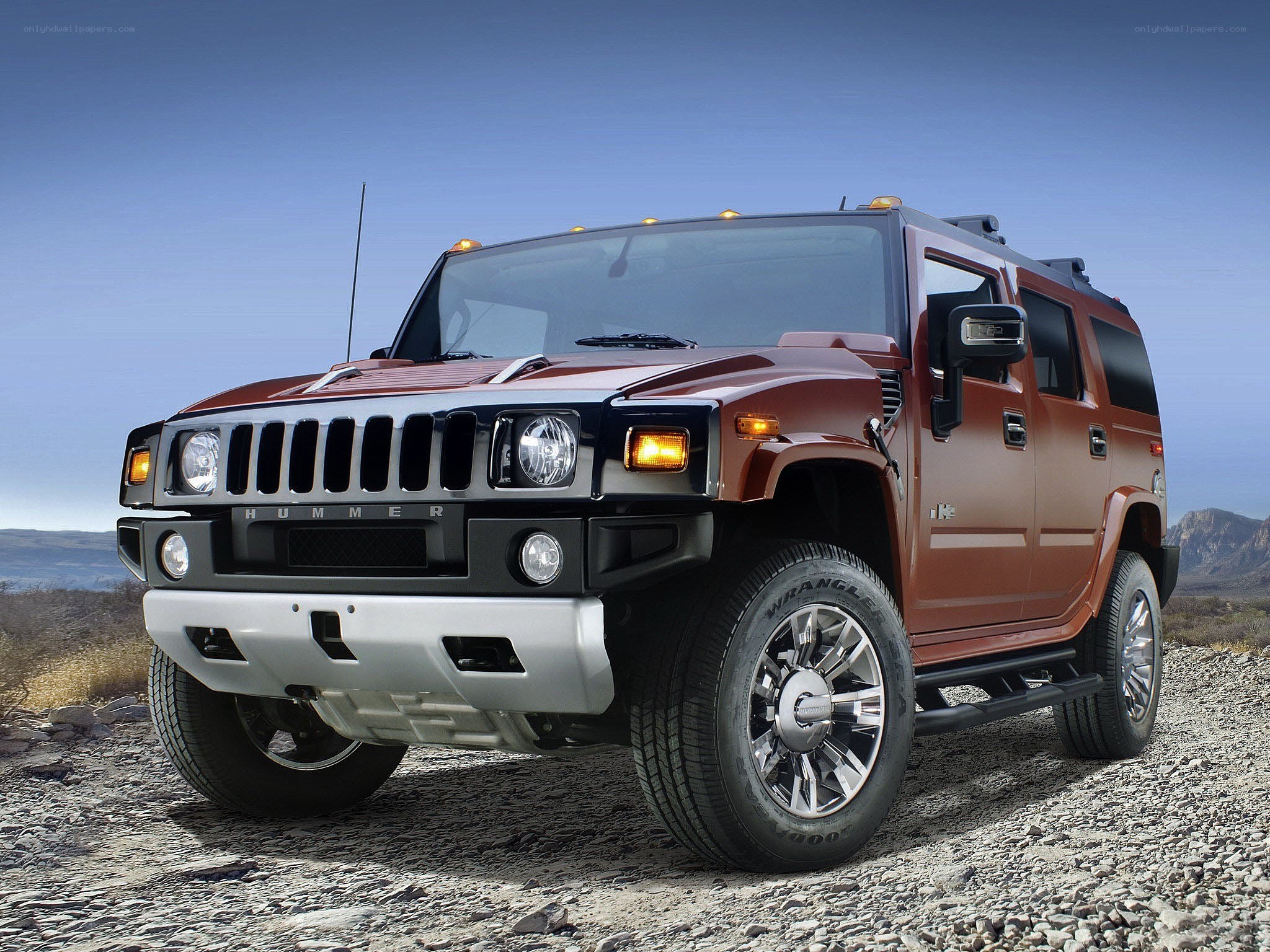 Red Hummer H2 SUV