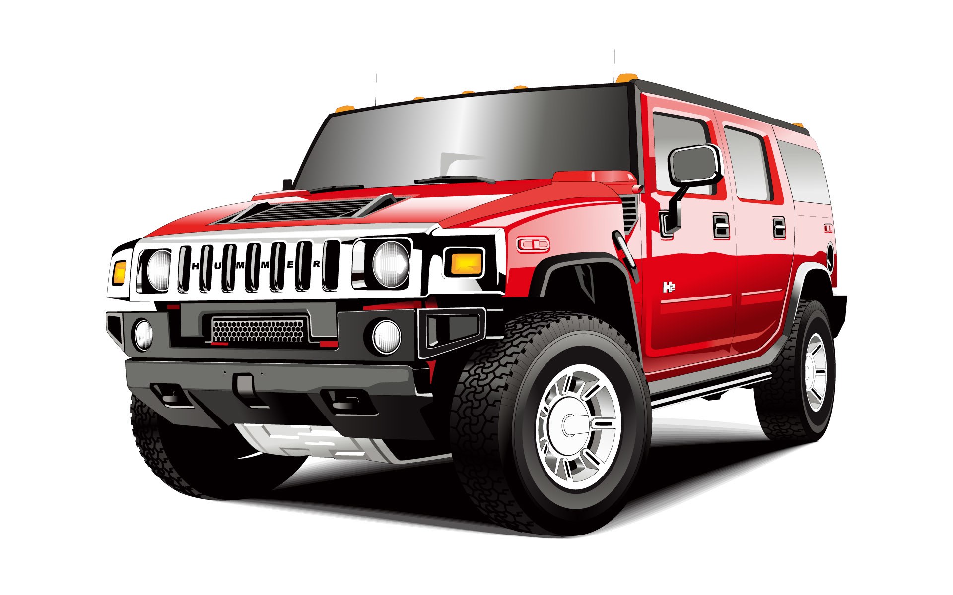 Red Hummer H2 SUV