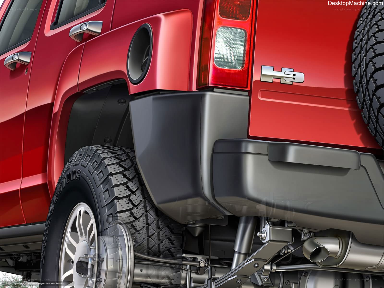 red hummer h3 rear view