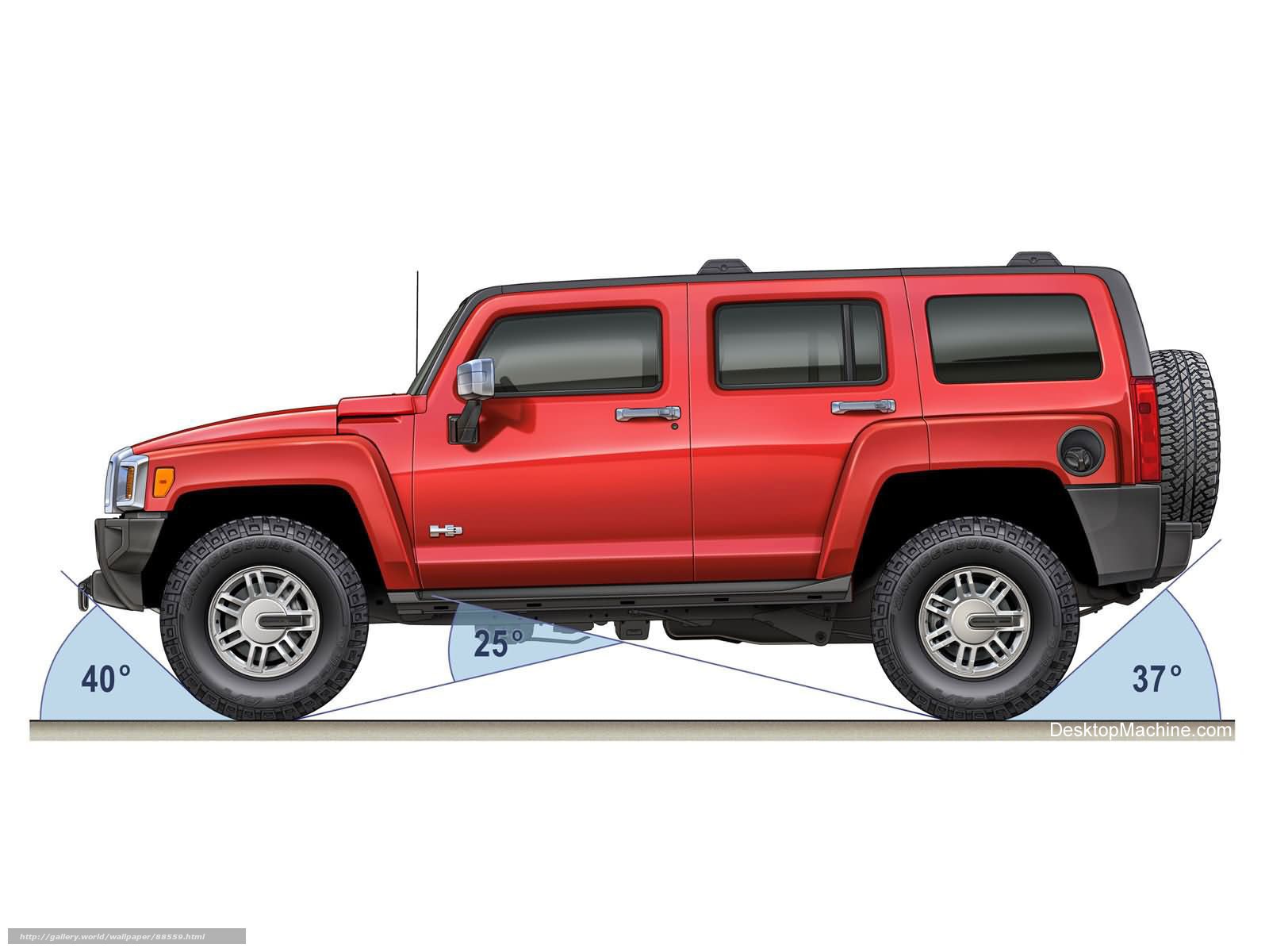 Red Hummer H3 side view