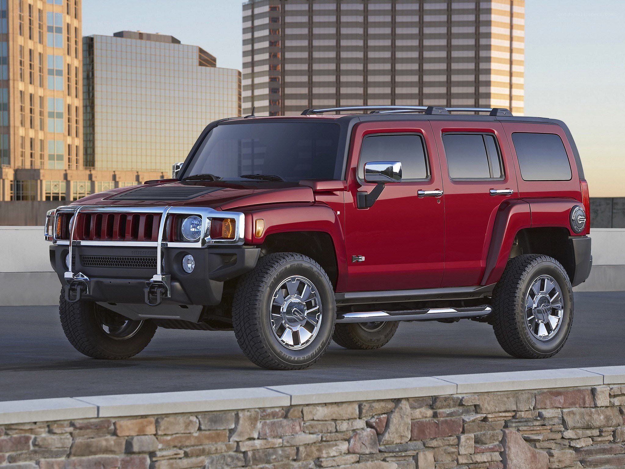 Red Hummer H3 SUV