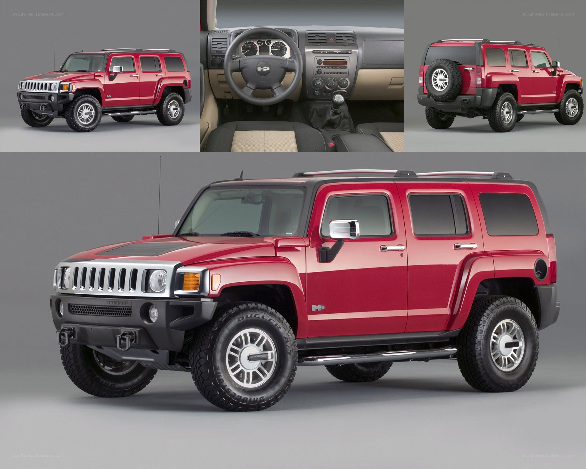 Red Hummer H3 SUV