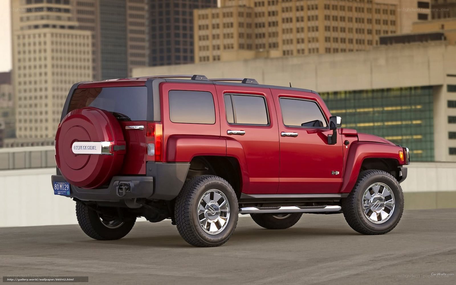 Red Hummer H3 SUV