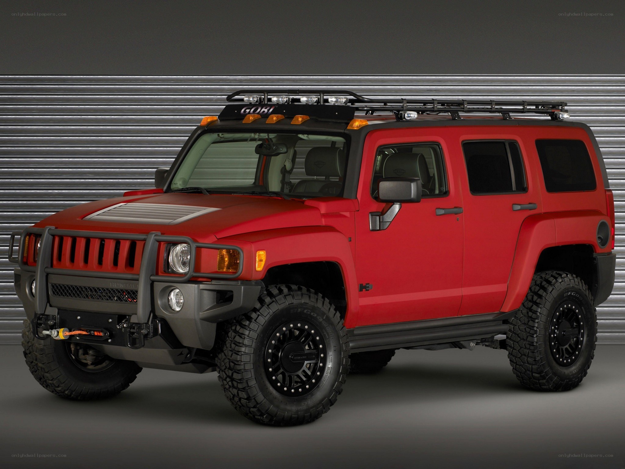 Red Hummer H3 SUV
