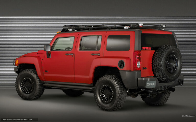 Red Hummer H3 Suv — Dramatic, Photograph