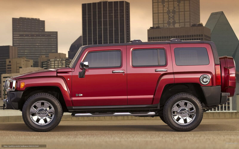 Red Hummer H3 Suv — Dramatic, Sunset