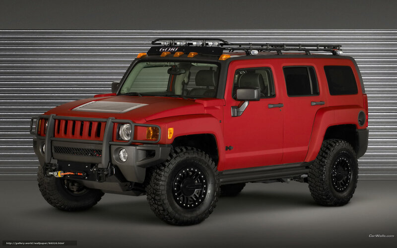 Red Hummer H3 SUV