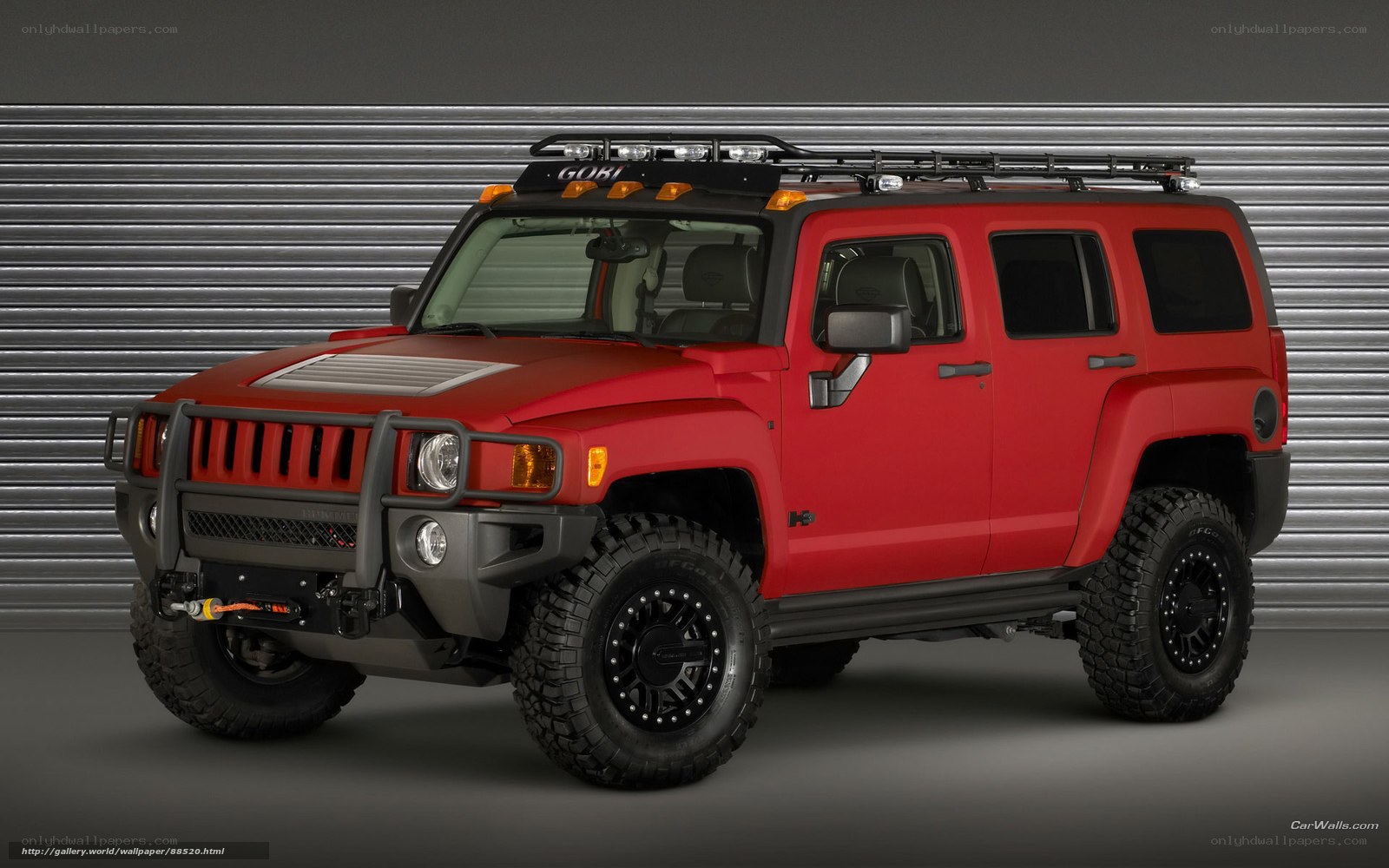 Red Hummer H3 SUV