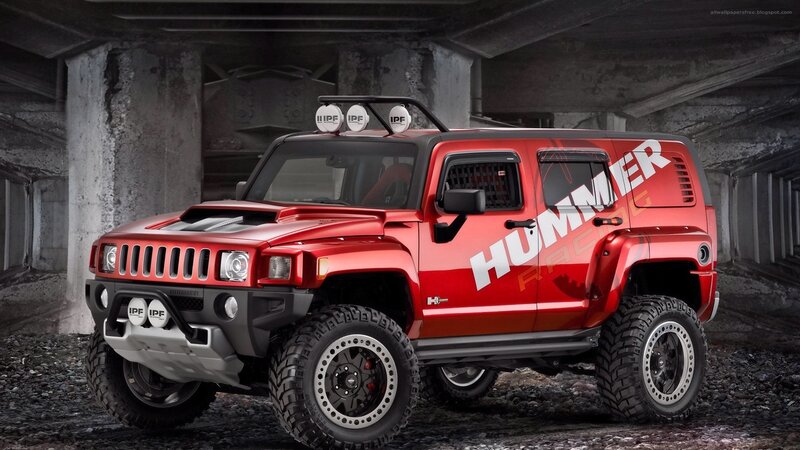 Red Hummer H3T Racing