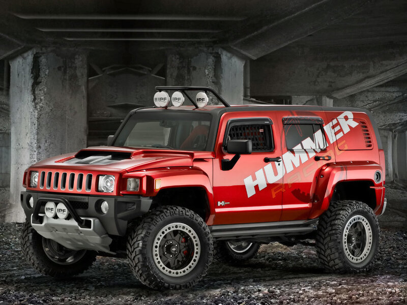 Red Hummer H3T Racing Concept
