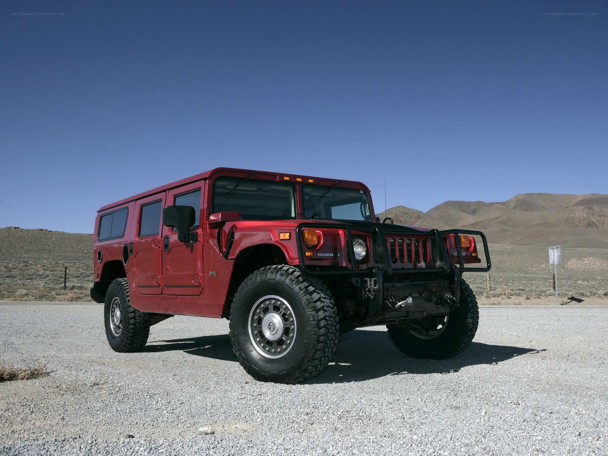 Red Hummer in desert