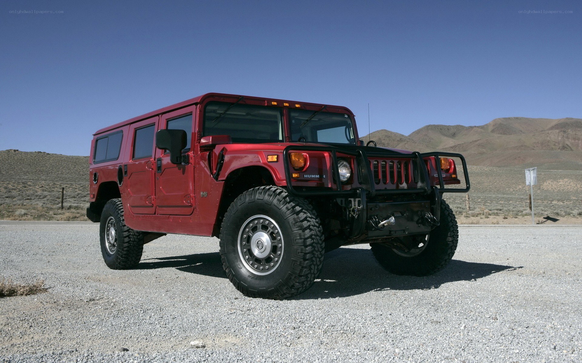 Red Hummer in desert